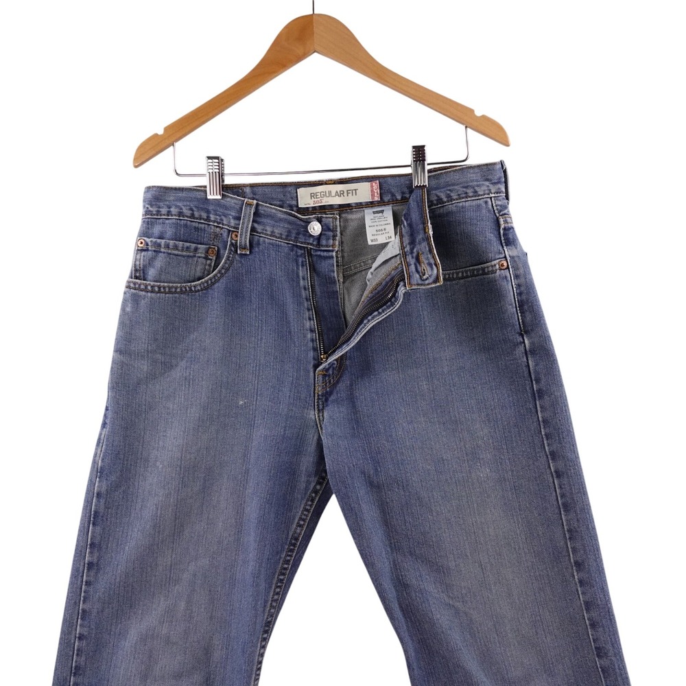 Levi's 505 Regular Fit Jeans Mens W33‎ L34 Blue Denim Classic Straight Leg Y2K